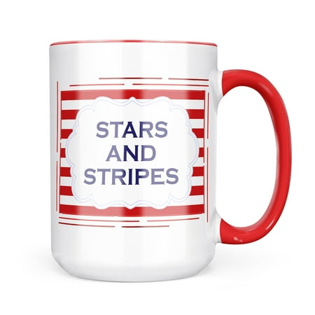

Christmas Cookie Tin Stars and Stripes Fourth of July Red Stripes Mug gift for Coffee Tea lovers