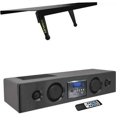 Stanley ATS-124 TV Top Shelf and Pyle Home PSBV200BT 300-Watt Bluetooth Soundbar