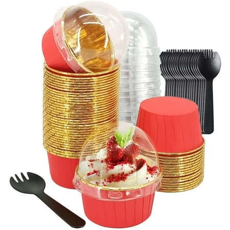 5.5 Oz Baking Cups With Lids 50 Pack Disposable Pans Muffin Cups Jumbo Cupcake Wrappers Holders -Red in gold
5.5 Oz Baking Cups With Lids 50 Pack Disposable Pans Muffin Cups Jumbo Cupcake Wrappers Holders -Red in gold
