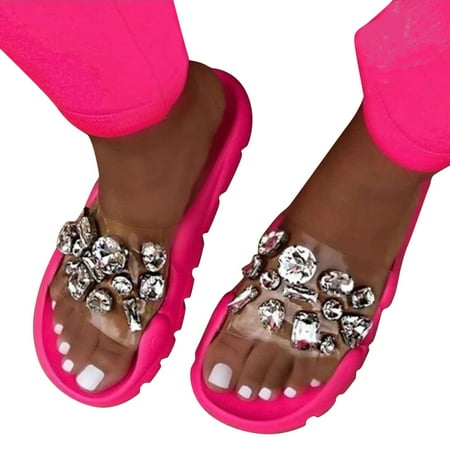 A1 new home gifts for home Fashion Women s Rhinestone Spring And Summer Transparent Flat Sandals And Slippers Pu Hot Pink
A1 new home gifts for home Fashion Women s Rhinestone Spring And Summer Transparent Flat Sandals And Slippers Pu Hot Pink