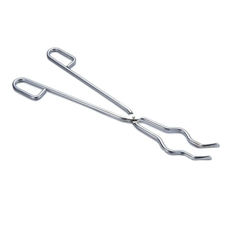 35cm Chromium Plated Steel Crucible Beaker Tongs Experiment Accessory (Silver)