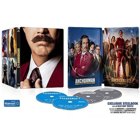 Anchorman / Anchorman 2:The Legend Continues (2-Pack Blu-ray Steelbook) (Walmart Exclusive) (With INSTAWATCH) (Widescreen)