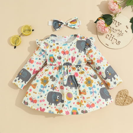 NIUREDLTD Baby Girls Cotton Autumn Elephant Print Floral Long Sleeve Princess Dress Headbands Clothes
NIUREDLTD Baby Girls Cotton Autumn Elephant Print Floral Long Sleeve Princess Dress Headbands Clothes