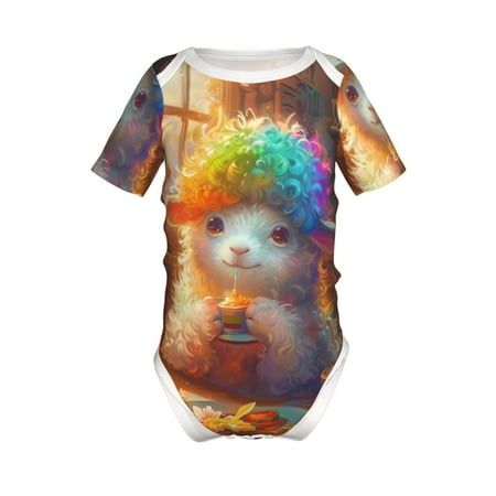 Lukts Rainbow Lamb Breakfast Print Baby Short Sleeve Romper Onesie for Newborn Baby Boys and Girls-
Lukts Rainbow Lamb Breakfast Print Baby Short Sleeve Romper Onesie for Newborn Baby Boys and Girls-