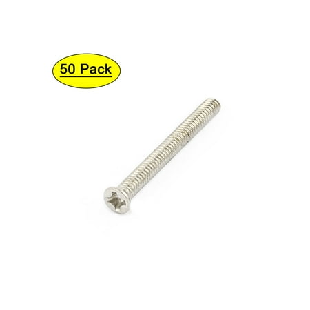 50 Pcs M2x20mm Stainless Steel Countersunk Head Machine Screws Bolts