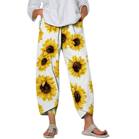 Dadaria Linen Pants for Women High Waisted Wide Leg Elastic Waist Pants Floral Print Wide Leg Pants Cotton Linen Crop Pants Athletic Trousers With with Pocket White M Female
Dadaria Linen Pants for Women High Waisted Wide Leg Elastic Waist Pants Floral Print Wide Leg Pants Cotton Linen Crop Pants Athletic Trousers With with Pocket White M Female