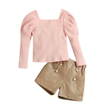 Kids Baby Girls Autumn Clothes Set Ribbed Long Sleeve Square Neck Tops + Metal Button High Waist Short Clothing Set
Kids Baby Girls Autumn Clothes Set Ribbed Long Sleeve Square Neck Tops + Metal Button High Waist Short Clothing Set