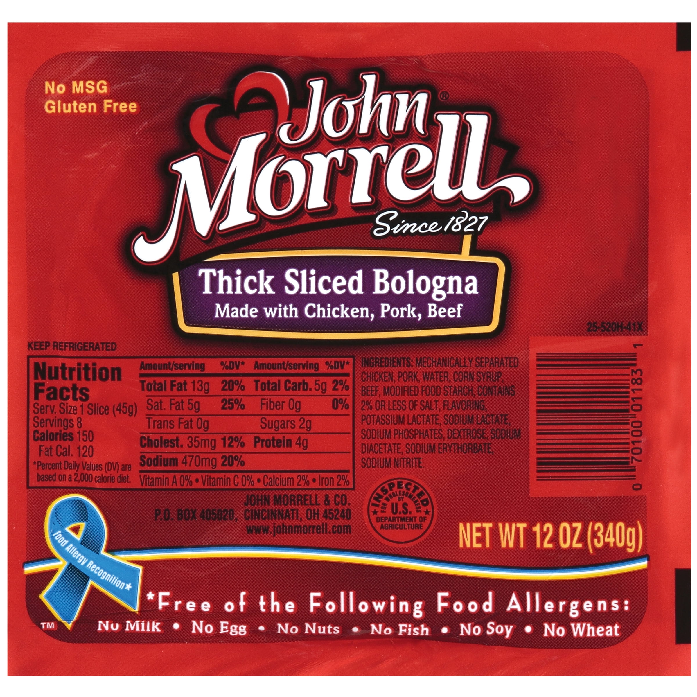 John Morrell Thick Hardwood Smoked Bacon 48 Oz Pack