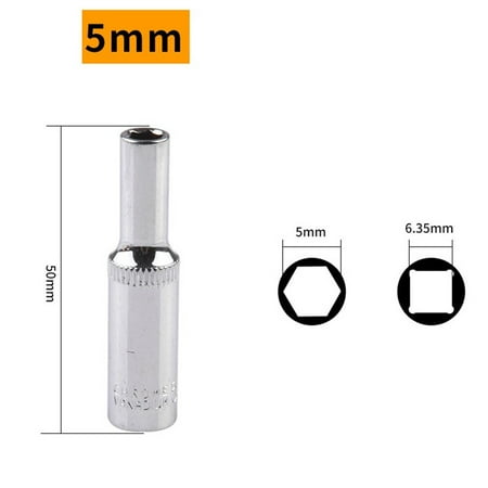 BAMILL 1PCS 4-14mm Deep Socket Adapter 1/4inch Hex Socket Wrench Heads Ratchet Tool
BAMILL 1PCS 4-14mm Deep Socket Adapter 1/4inch Hex Socket Wrench Heads Ratchet Tool