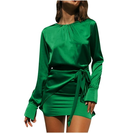 Aueoeo Fashion Woman Round Neck Long Sleeve Dress Autumn Solid Loose Bandage Dress Dress Shoes For Women
Aueoeo Fashion Woman Round Neck Long Sleeve Dress Autumn Solid Loose Bandage Dress Dress Shoes For Women
