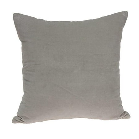 HomeRoots 334242 22 x 7 x 22 in. Transitional Gray Solid Pillow Cover with Down Insert