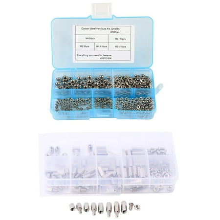 250 Pcs M1.6 M2 M2.5 Carbon Steel Hex Nut Kit & 200Pcs Hex Nut Spacing Screw Male Female Threaded Pillar Kit
250 Pcs M1.6 M2 M2.5 Carbon Steel Hex Nut Kit & 200Pcs Hex Nut Spacing Screw Male Female Threaded Pillar Kit