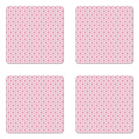 Floral Coaster Set of 4 Pinkish Flowers in Hexagon Shapes Repetitive Spring Inspired Art Pattern Square Hardboard Gloss Coasters Standard Size Baby Pink White by Ambesonne
Floral Coaster Set of 4 Pinkish Flowers in Hexagon Shapes Repetitive Spring Inspired Art Pattern Square Hardboard Gloss Coasters Standard Size Baby Pink White by Ambesonne