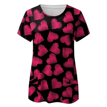Youmylove Women Scrubs Top Fashion Valentine S Day Print Short Sleeve O-Neck Tops Working Uniform Top Nurses Clothing Workwear Shirt
Youmylove Women Scrubs Top Fashion Valentine S Day Print Short Sleeve O-Neck Tops Working Uniform Top Nurses Clothing Workwear Shirt