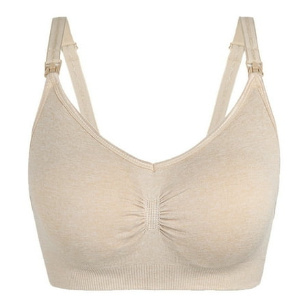 WAJCSHFS Maternity Bralette Nursing Bras for Breastfeeding Seamless Ultra Comfort Maternity Bra Natural Shape Pregnancy Sleep Bralette (Beige S) 
WAJCSHFS Maternity Bralette Nursing Bras for Breastfeeding Seamless Ultra Comfort Maternity Bra Natural Shape Pregnancy Sleep Bralette (Beige S)