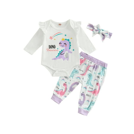 Bagilaanoe 3Pcs Newborn Baby Girl Long Pants Set Letters Dinosaur Print Long Sleeve Romper Tops + Trousers + Headband 3M 6M 9M 12M 18M Infant Casual Outfits
Bagilaanoe 3Pcs Newborn Baby Girl Long Pants Set Letters Dinosaur Print Long Sleeve Romper Tops + Trousers + Headband 3M 6M 9M 12M 18M Infant Casual Outfits