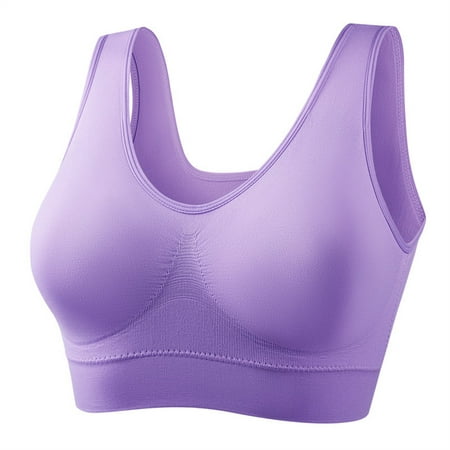 

EHTMSAK Push Up Bra Pads Sports Bras for Women High Support Plus Size Yoga Seamless Supportive Sports Bras for Women Large Bust Support Push Up Bralettes with Support Light Purple 4X