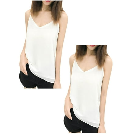 Betiyuaoe 2PCS Womens Summer Tops Camis Vest Solid Ladies Slim Tops Fashion Women Chiffon Womens Tops V-Neck Casual Sleeveless
Betiyuaoe 2PCS Womens Summer Tops Camis Vest Solid Ladies Slim Tops Fashion Women Chiffon Womens Tops V-Neck Casual Sleeveless