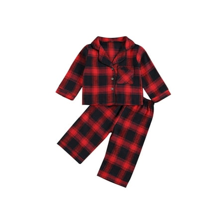 Musuos Baby Girls Plaid Pajamas Set Long Sleeve Buttons Shirt Loose Trousers Sleepwear
Musuos Baby Girls Plaid Pajamas Set Long Sleeve Buttons Shirt Loose Trousers Sleepwear