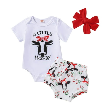 Baby Boys Girls Cute Outfits Cow Printed Short Sleeves Romper Shorts Hairband 3pcs Set Outfits
Baby Boys Girls Cute Outfits Cow Printed Short Sleeves Romper Shorts Hairband 3pcs Set Outfits