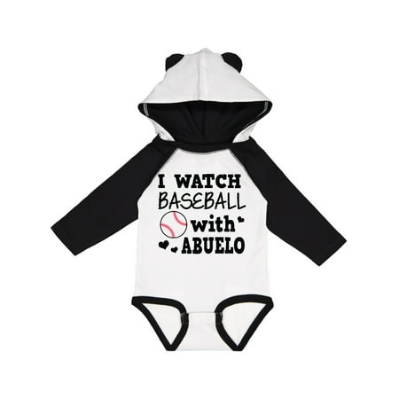 Inktastic I Watch Baseball with My Abuelo Gift Baby Boy or Baby Girl Long Sleeve Bodysuit