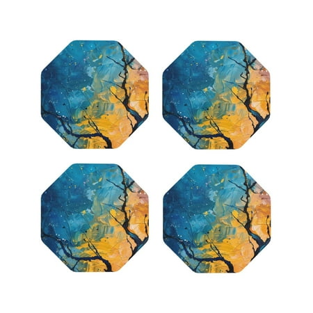 Leather Coasters with Heat-resistant for Drinks Abstract Night Sky Tree -标题2 Octagon
Leather Coasters with Heat-resistant for Drinks Abstract Night Sky Tree -标题2 Octagon