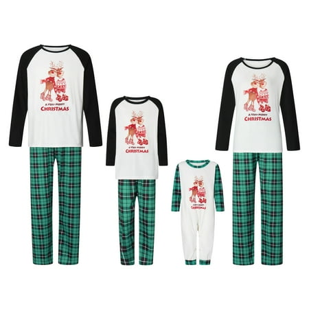 jaweiwi Family Matching Christmas Pajamas Set Baby Romper/Deer Letter Pattern Long Sleeve T shirt Tops and Plaid Pants Sleepwear Clothes Sets
jaweiwi Family Matching Christmas Pajamas Set Baby Romper/Deer Letter Pattern Long Sleeve T shirt Tops and Plaid Pants Sleepwear Clothes Sets