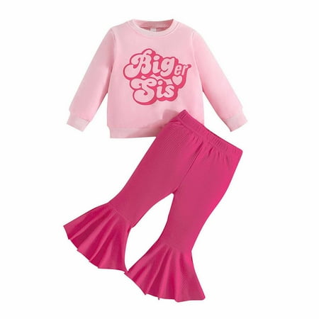 JIEU Toddler Girls Set Spring and Autumn Fashion Sweet Soft and Breathable Sisters Letter Top+Solid Lace Bell Pants 2PC Set Party Birthday School
JIEU Toddler Girls Set Spring and Autumn Fashion Sweet Soft and Breathable Sisters Letter Top+Solid Lace Bell Pants 2PC Set Party Birthday School
