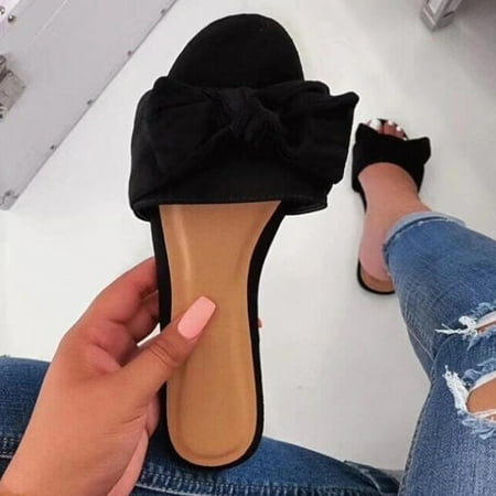 Yoslce Slippers for Women 2021 Summer New Flat Bow Sandals Women s Plus Size One-word Slipper Beach Shoes
Yoslce Slippers for Women 2021 Summer New Flat Bow Sandals Women s Plus Size One-word Slipper Beach Shoes