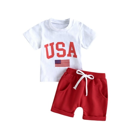 Baby Boy 4th of July Outfit USA Flag Print Short Sleeve Tshirt Top and Elastic Shorts Set Fourth of July Outfit
Baby Boy 4th of July Outfit USA Flag Print Short Sleeve Tshirt Top and Elastic Shorts Set Fourth of July Outfit