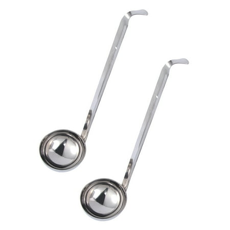 2pcs Hanging Hook Ladle Spoons Stainless Steel Long Handle Heavy Duty Ladle Serve Soups Ladle for Kitchen Cooking Utensils (60cc/2oz)
2pcs Hanging Hook Ladle Spoons Stainless Steel Long Handle Heavy Duty Ladle Serve Soups Ladle for Kitchen Cooking Utensils (60cc/2oz)