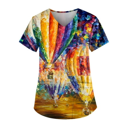 Knosfe Women s Short Sleeve V Neck Summer Classic Fit Graphic Casual Scrub Top Female Plus Size 4XL
Knosfe Women s Short Sleeve V Neck Summer Classic Fit Graphic Casual Scrub Top Female Plus Size 4XL