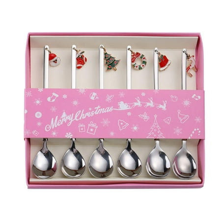 Christmas Dessert Spoon | 6Pcs Cutlery Forks for Christmas | Christmas Drink Stirrers Stainless Steel with Christmas Pendant Dessert Teaspoons Soup Spoons for Christmas Decor
Christmas Dessert Spoon | 6Pcs Cutlery Forks for Christmas | Christmas Drink Stirrers Stainless Steel with Christmas Pendant Dessert Teaspoons Soup Spoons for Christmas Decor