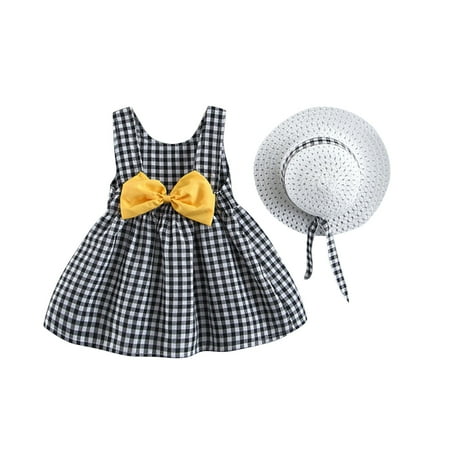 IBTOM CASTLE Toddler Baby Girls Summer Tutu Dresses Backless Bowknot Flower with Straw Hat Princess Party Sundress 2-3 Years Black-Plaid
IBTOM CASTLE Toddler Baby Girls Summer Tutu Dresses Backless Bowknot Flower with Straw Hat Princess Party Sundress 2-3 Years Black-Plaid