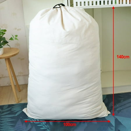 Green Canvas Drawstring Laundry Bag Heavy-Duty Moving Bag Toys Storage Organizer