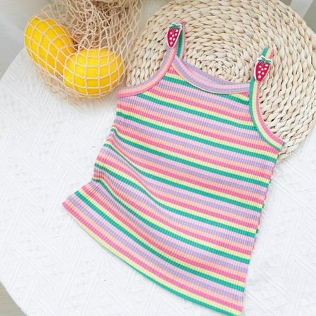 Baby Girls Summer Vest Kids Candy Color Tops Cotton Cute Rainbow Striped Shirt 1-5 years Camisole Baby Undershirt
Baby Girls Summer Vest Kids Candy Color Tops Cotton Cute Rainbow Striped Shirt 1-5 years Camisole Baby Undershirt