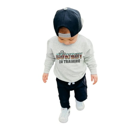 AMILIEe Toddler Western Baby Boy Clothes Mama s Little Man Sweatshirt Print Top Pants Set
AMILIEe Toddler Western Baby Boy Clothes Mama s Little Man Sweatshirt Print Top Pants Set