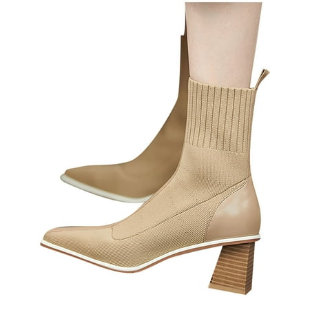 Gzztg Womans Shoes Women S Fashion Autumn Style Pointed Thick Heel Knitted Thin Boots Stretch
Gzztg Womans Shoes Women S Fashion Autumn Style Pointed Thick Heel Knitted Thin Boots Stretch