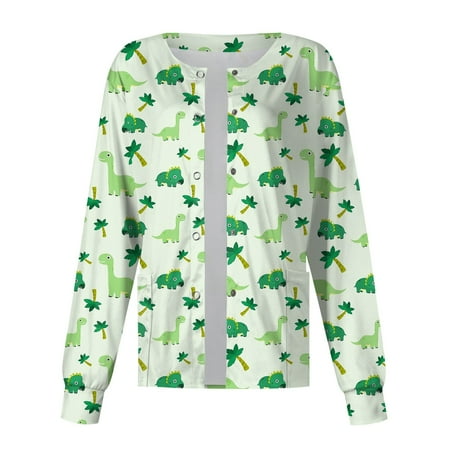 Sksloeg Spring Printed Scrub Jacket Tops for Women Cute Snap Front Pattern Long Sleeve Scrub Tops Working Green XL
Sksloeg Spring Printed Scrub Jacket Tops for Women Cute Snap Front Pattern Long Sleeve Scrub Tops Working Green XL
