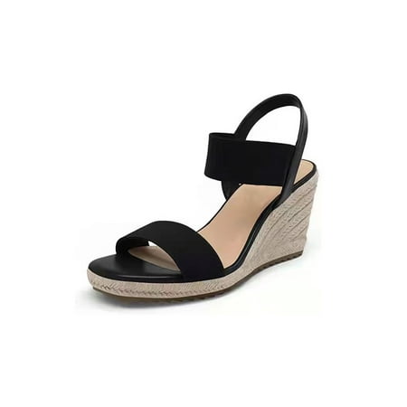 Rotosw Ladies Espadrilles Open Toe Sandal Ankle Strap Wedge Sandals Elastic Band Beach Casual Shoes Work Lightweight Black 8
Rotosw Ladies Espadrilles Open Toe Sandal Ankle Strap Wedge Sandals Elastic Band Beach Casual Shoes Work Lightweight Black 8