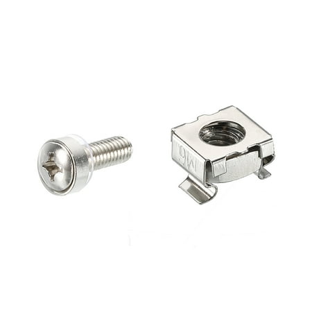 Uxcell Rack Mount Cage Nuts M6x15mm Mounting Screws Iron Nickel Plated with Washers Silver Tone 40 Sets
Uxcell Rack Mount Cage Nuts M6x15mm Mounting Screws Iron Nickel Plated with Washers Silver Tone 40 Sets