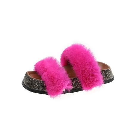 GENILU Ladies Lightweight Platform Fuzzy Slippers Cute Two Straps Furry Slipper Indoor Cozy Slip On Rose 6.5
GENILU Ladies Lightweight Platform Fuzzy Slippers Cute Two Straps Furry Slipper Indoor Cozy Slip On Rose 6.5