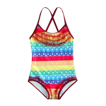 Frobukio Kids Little Girls Bathing Suit Colorful Print Ruffle Tulle Big Bow Knots Swimwear Summer Swimsuit Colorful 2-3 Years
Frobukio Kids Little Girls Bathing Suit Colorful Print Ruffle Tulle Big Bow Knots Swimwear Summer Swimsuit Colorful 2-3 Years
