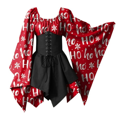 Paptzroi Merry Christmas For Womens Trumpet Sleeve Irish Shirt Dress With Corset Traditional Dress Women M Gothic Retro Long Sleeve Corset Dress
Paptzroi Merry Christmas For Womens Trumpet Sleeve Irish Shirt Dress With Corset Traditional Dress Women M Gothic Retro Long Sleeve Corset Dress
