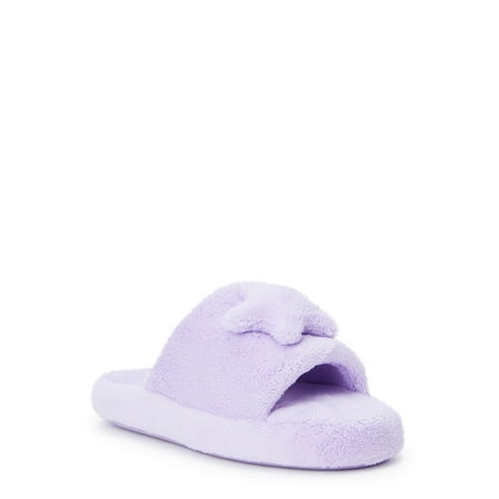 Wonder Nation Little and Big Girls Plush Slide Slippers Sizes 13/1-6