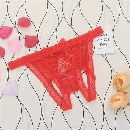 DENGDENG Women s Hollow Out Panties Low Waisted Thong Sexy Lace Floral See Through Underwear
DENGDENG Women s Hollow Out Panties Low Waisted Thong Sexy Lace Floral See Through Underwear