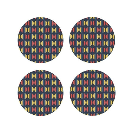 Coasters Set of 4 - colorful abstract geometric Drink Coasters for Tabletop Protection Leather Coasters for Living Room Decor and Housewarming Gift Round Shape
Coasters Set of 4 - colorful abstract geometric Drink Coasters for Tabletop Protection Leather Coasters for Living Room Decor and Housewarming Gift Round Shape
