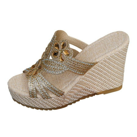 Ladies Summer Rhinestone Bright Leather Thick Bottom Large Size Slope Heel Sandals Slippers
Ladies Summer Rhinestone Bright Leather Thick Bottom Large Size Slope Heel Sandals Slippers