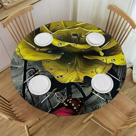 Palnkart Rose Butterfly Gothic Art Round Table Cover Stain Resistant Washable Indoor Outdoor Tablecloth Kitchen Dining Wedding Parties Waterproof 100% Polyester Fiber 46-50
Palnkart Rose Butterfly Gothic Art Round Table Cover Stain Resistant Washable Indoor Outdoor Tablecloth Kitchen Dining Wedding Parties Waterproof 100% Polyester Fiber 46-50