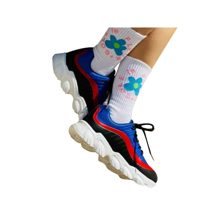 Womens Chunky Lace Up Platform Trainers Sports Running Gym Comfy Ladies Shoes